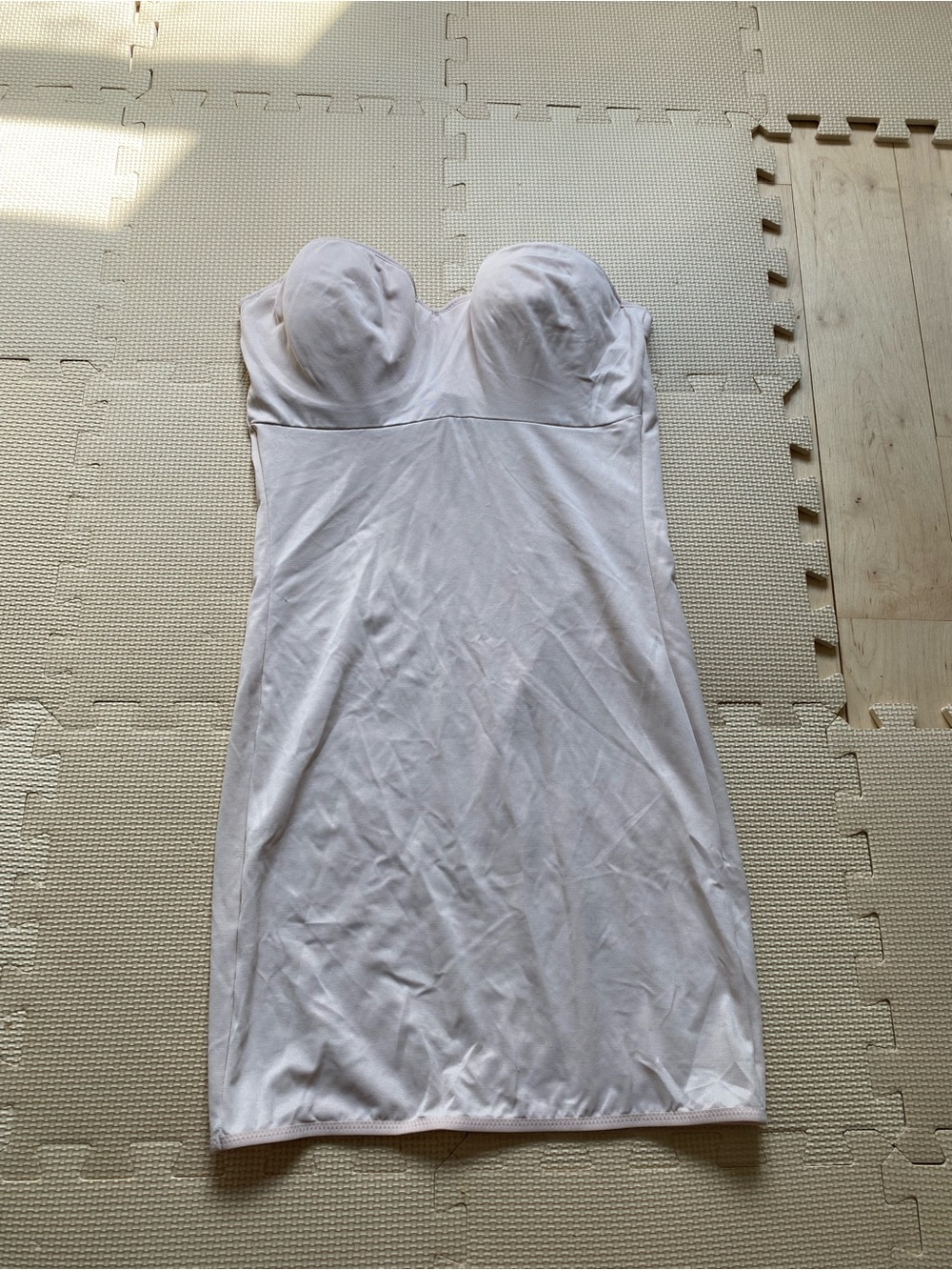 Flexees by Maidenform nude strapless full slip shapewear dress Size 36C